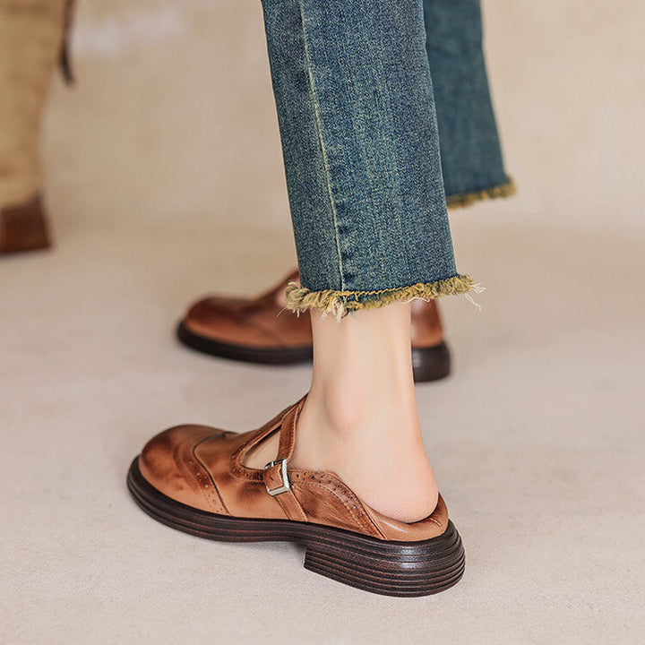 Veloria Leather Mary Janes
