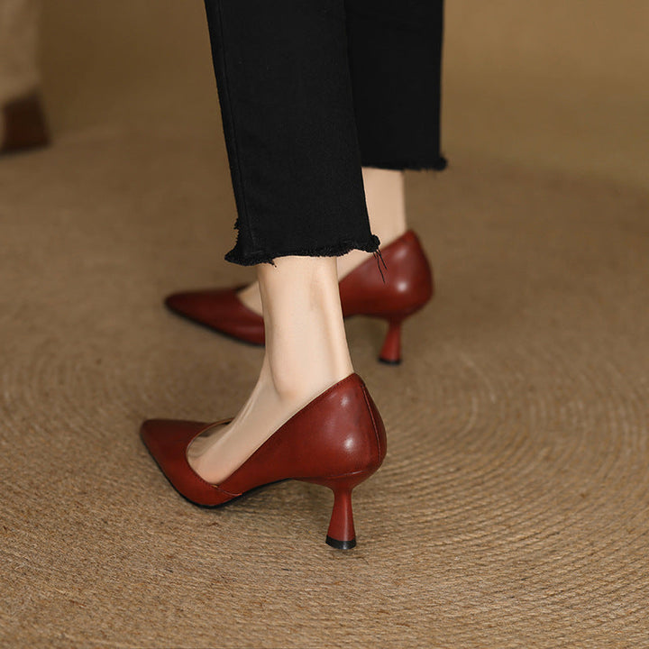 Loréne Curve Leather Heels
