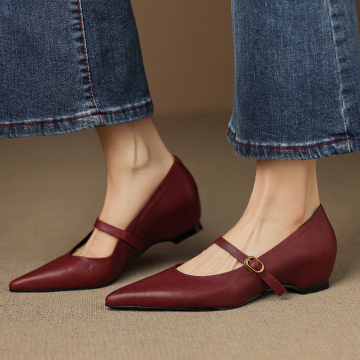 Veloria Lambskin Leather Mary Janes