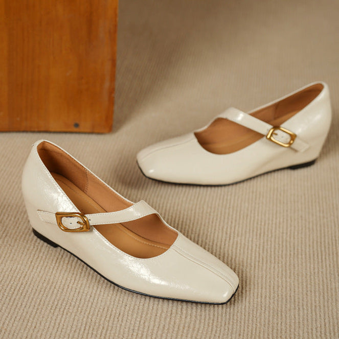 Viora Genuine Leather Mary Jane Heels