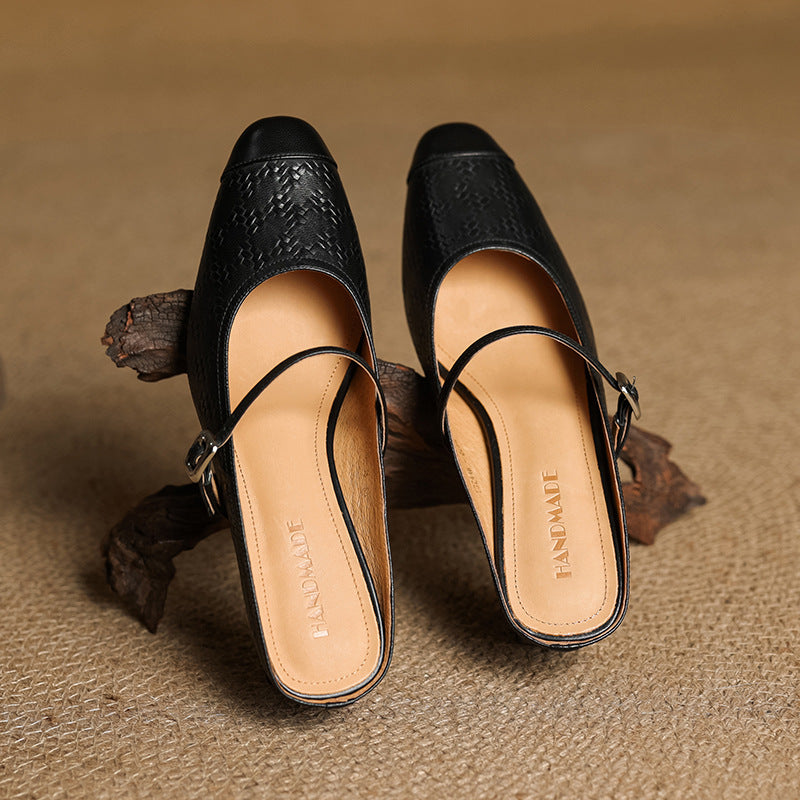 Edda Genuine Leather Mules