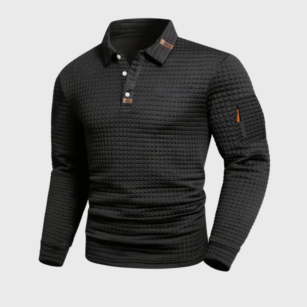 Arden Long-Sleeved Polo — Effortless Elegance with Everyday Functionality