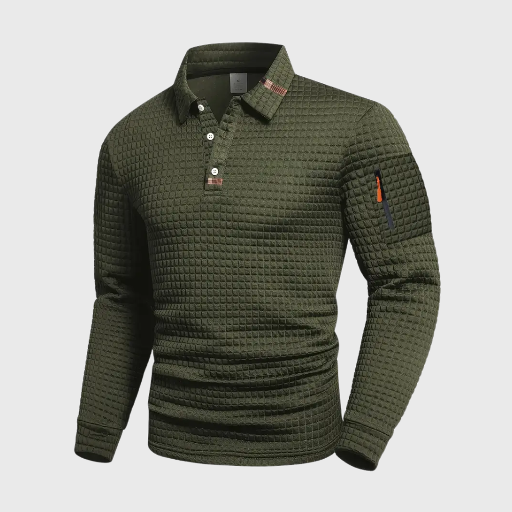 Arden Long-Sleeved Polo — Effortless Elegance with Everyday Functionality