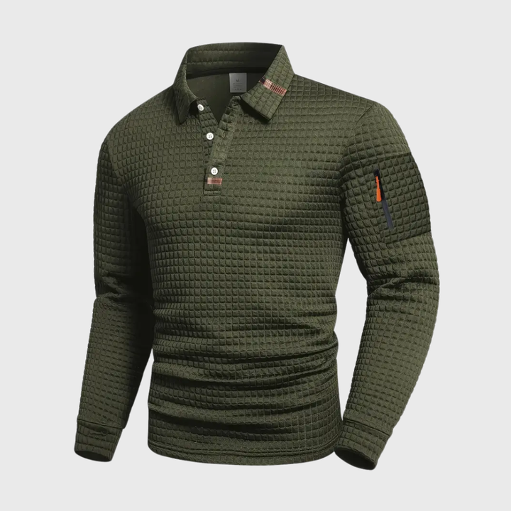 Arden Long-Sleeved Polo — Effortless Elegance with Everyday Functionality