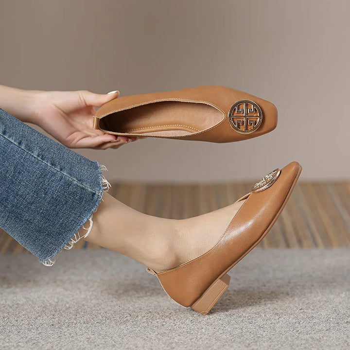 Maple Genuine Leather Comfort Flats