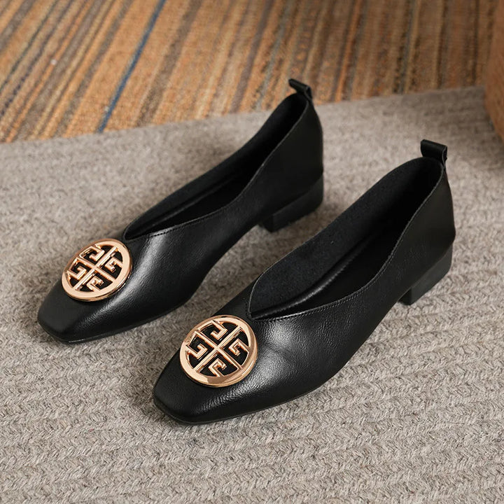 Maple Genuine Leather Comfort Flats