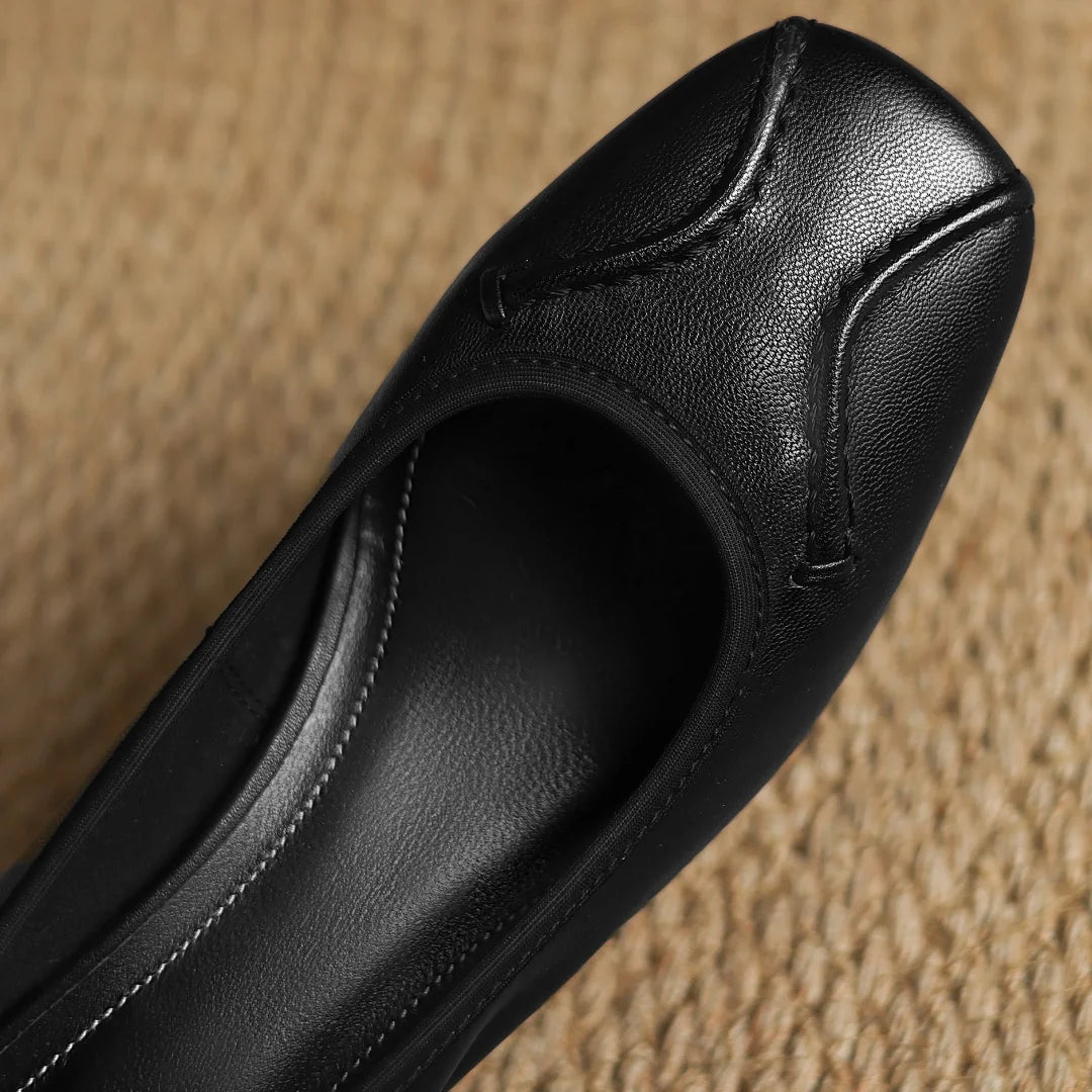Aura Leather Toe Flats