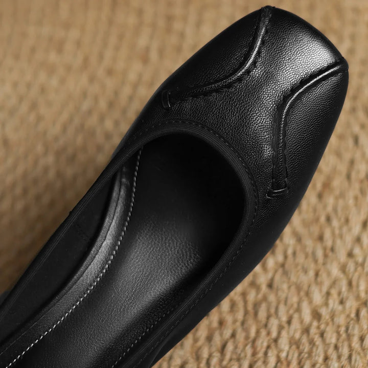 Aura Leather Toe Flats