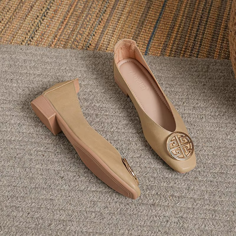 Orchard Leather Flats Beige