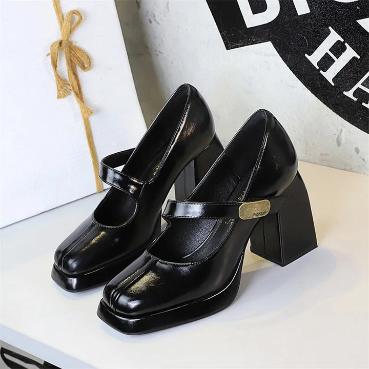 Elena™ | Chunky T-Strap Mary Jane Heels