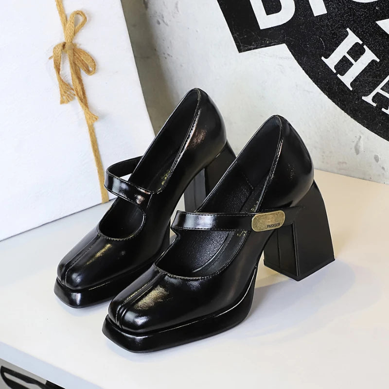 Elena™ | Chunky T-Strap Mary Jane Heels
