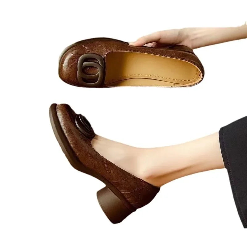 Opium Chunky Leather Heels