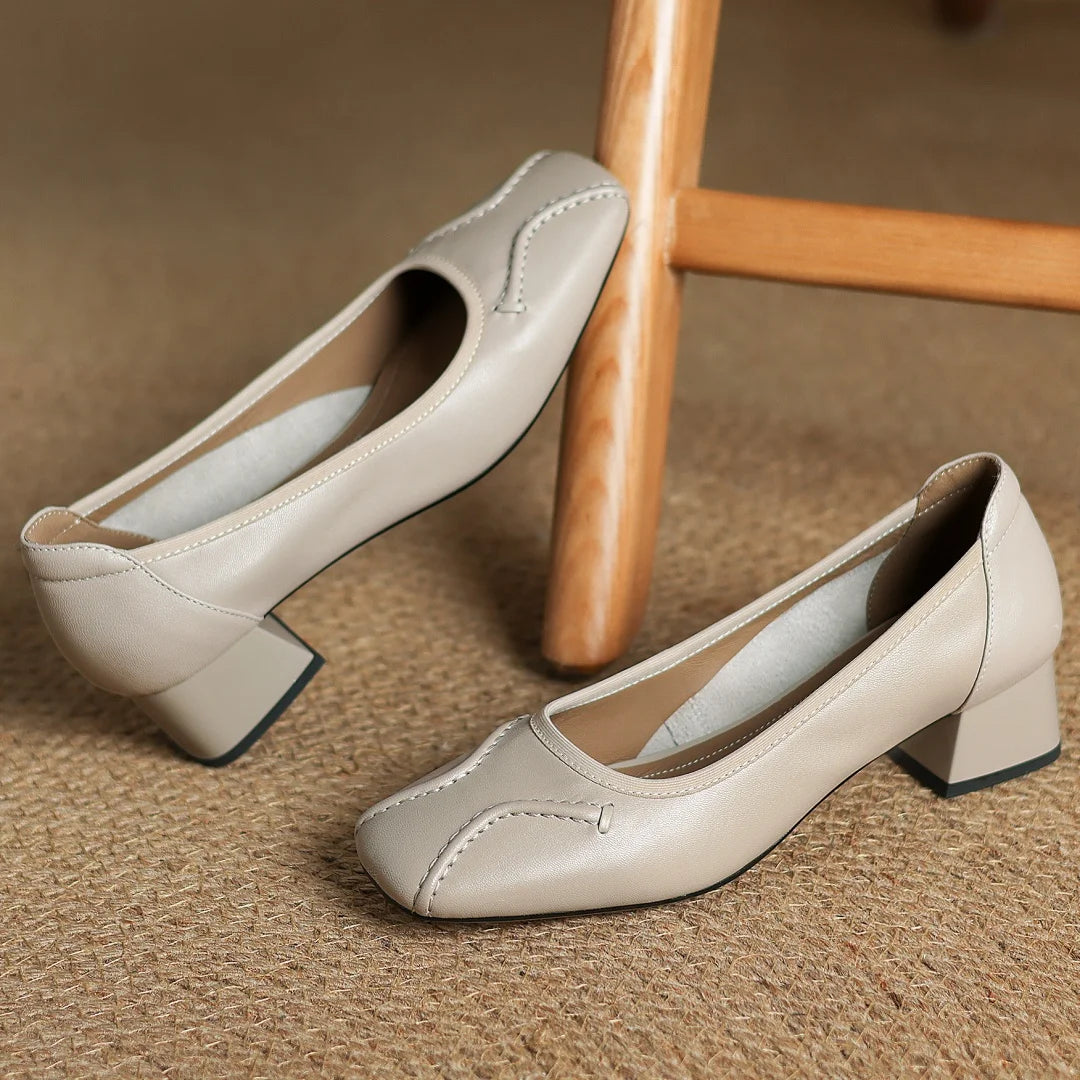 Aura Leather Toe Flats