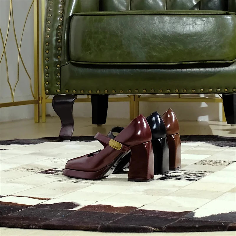 Elena™ | Chunky T-Strap Mary Jane Heels