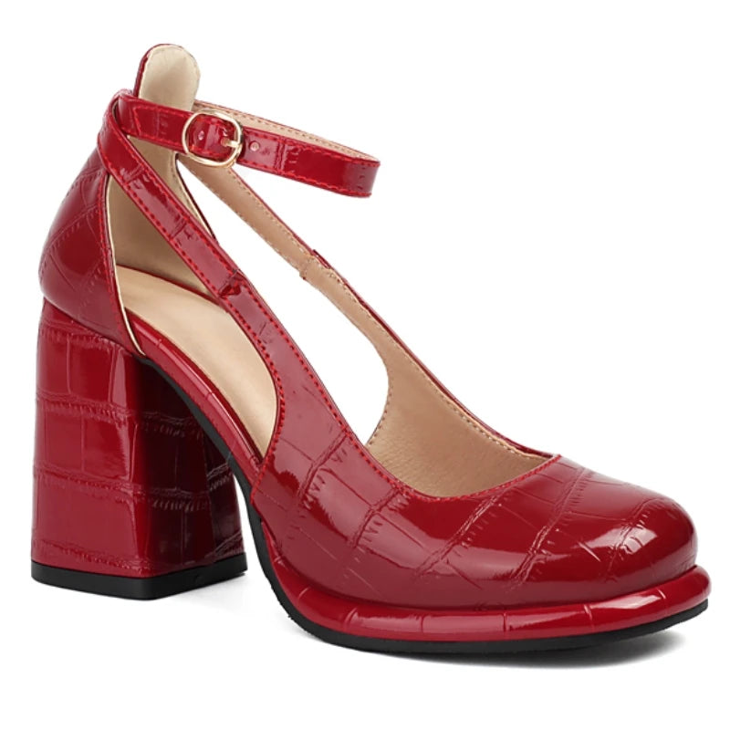Camille™ | Warm Brown Mary Jane Heels