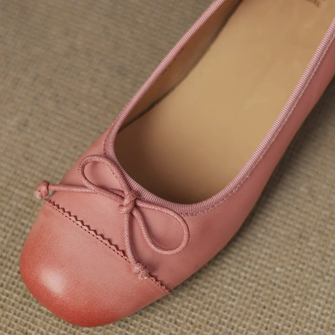 Elara Soft Leather Ballet Heels