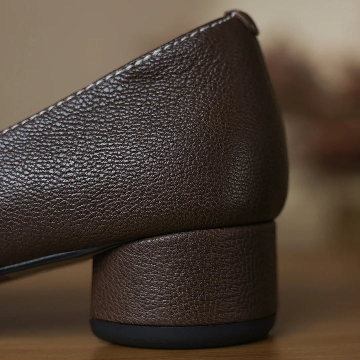Camellia Leather Comfort Flats