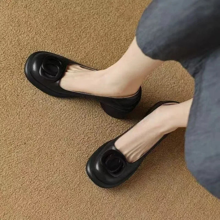 Opium Chunky Leather Heels