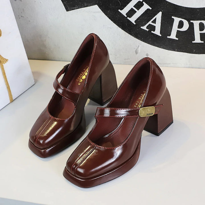Elena™ | Chunky T-Strap Mary Jane Heels