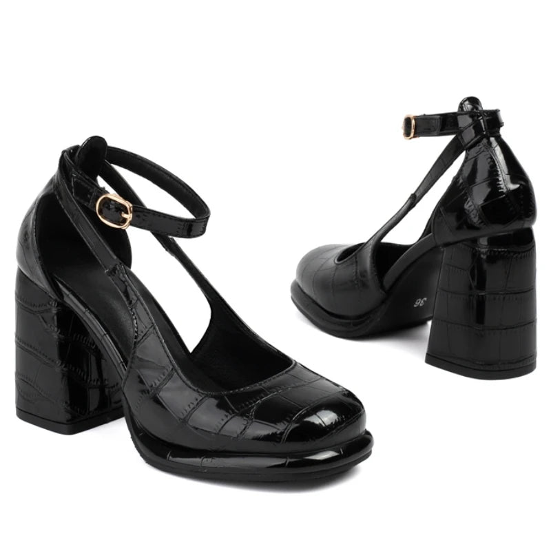 Camille™ | Warm Brown Mary Jane Heels