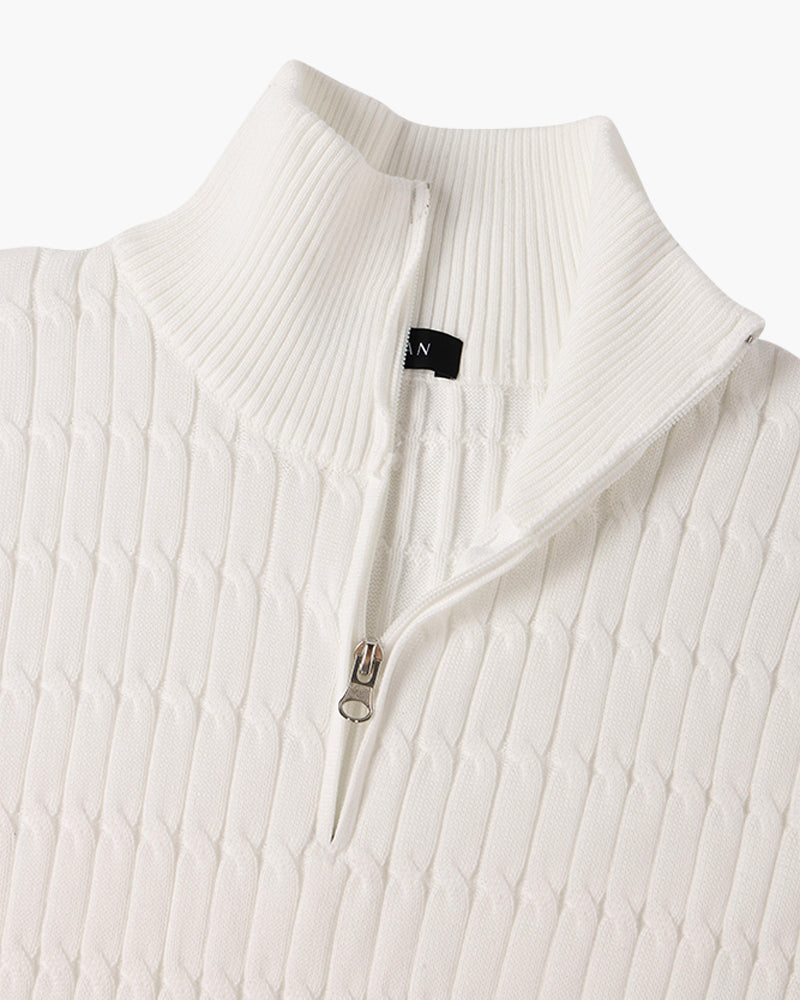 George l Half-Zip Cable Knit Sweater