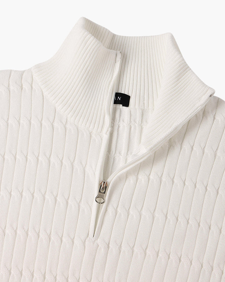 George l Half-Zip Cable Knit Sweater