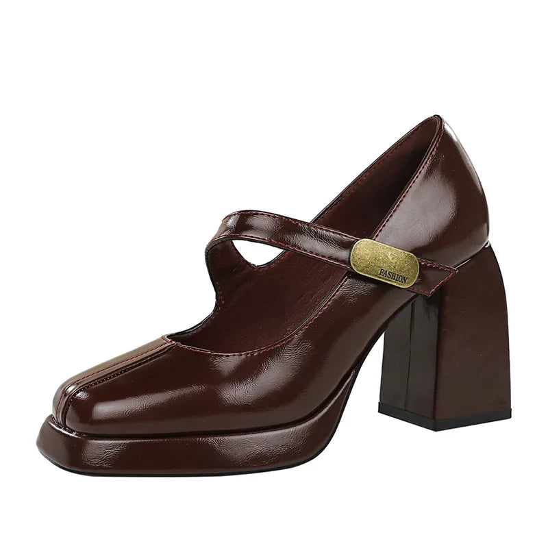Elena™ | Chunky T-Strap Mary Jane Heels