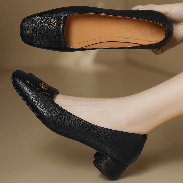 Camellia Leather Comfort Flats