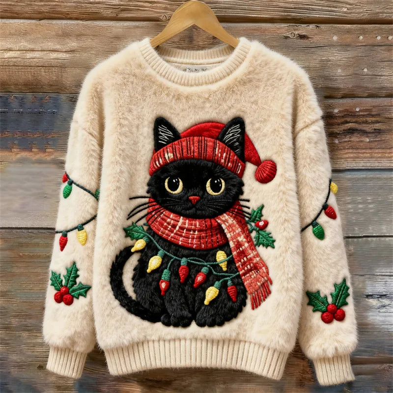 Christmas Cat Teddy Sweater