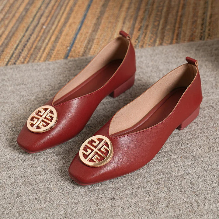 Maple Genuine Leather Comfort Flats