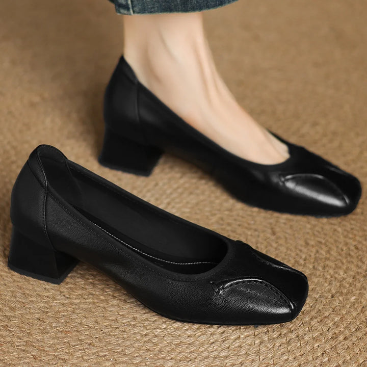 Aura Leather Toe Flats