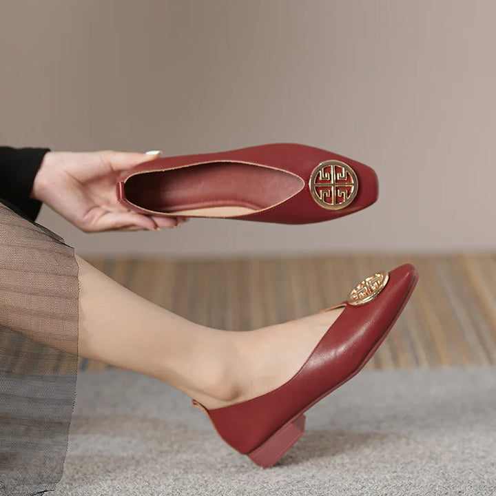 Maple Genuine Leather Comfort Flats