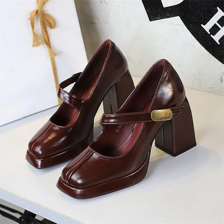 Elena™ | Chunky T-Strap Mary Jane Heels