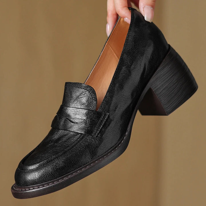 Umber Genuine Leather Heels