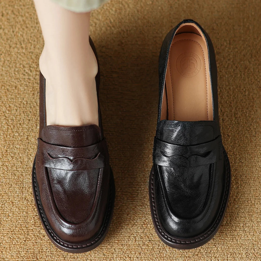 Umber Genuine Leather Heels