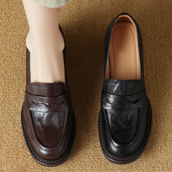 Umber Genuine Leather Heels
