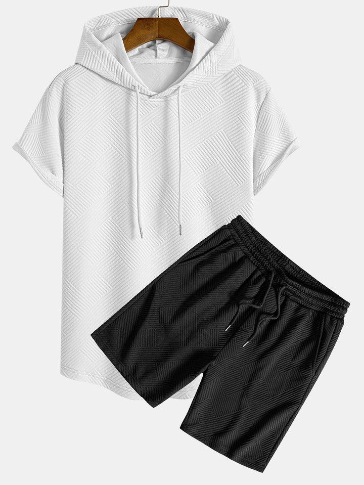 Striped Jacquard Hooded T-Shirt & Striped Jacquard Shorts