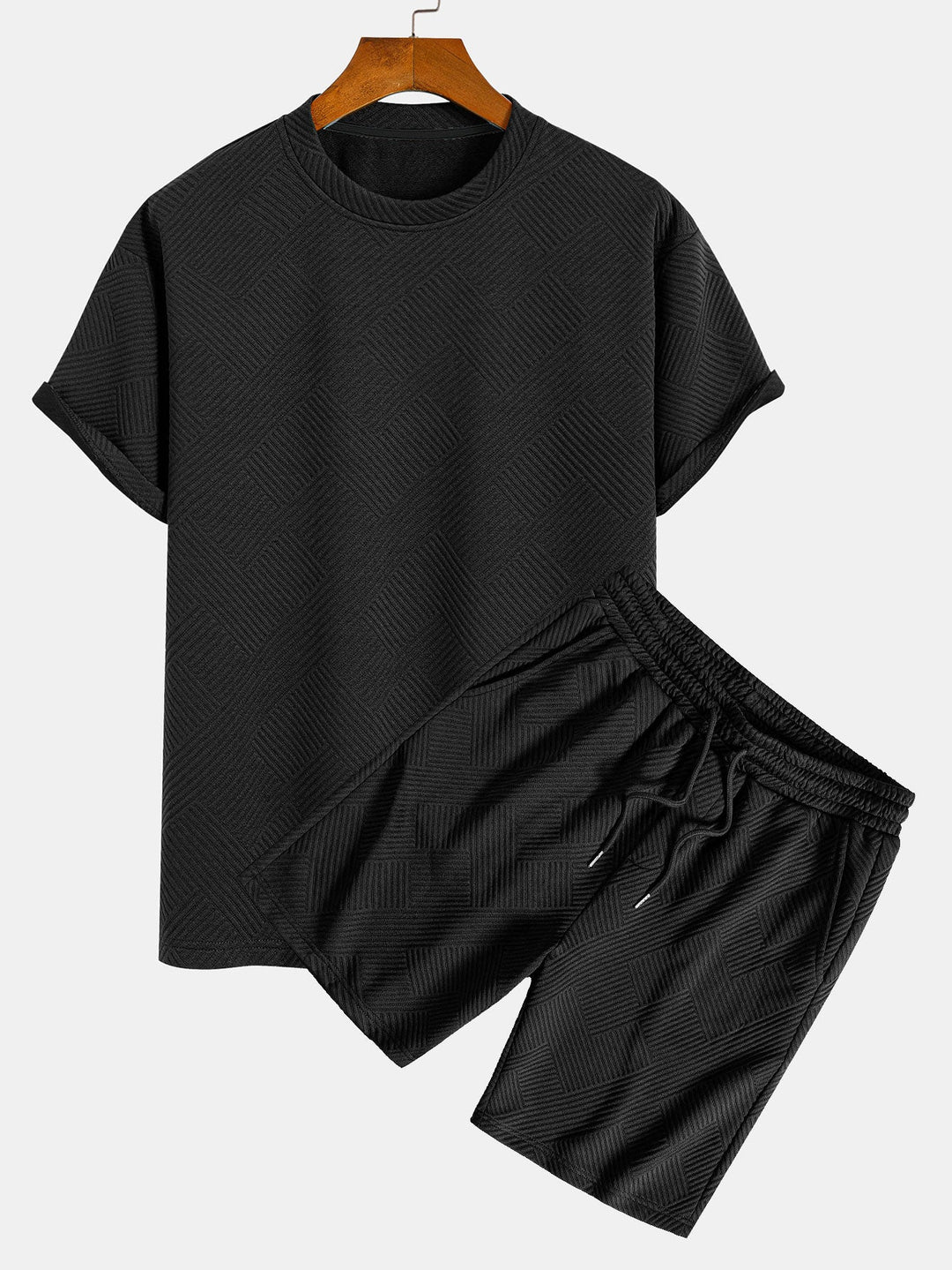 Oversized Stripe Jacquard T-Shirt & Stripe Jacquard Shorts