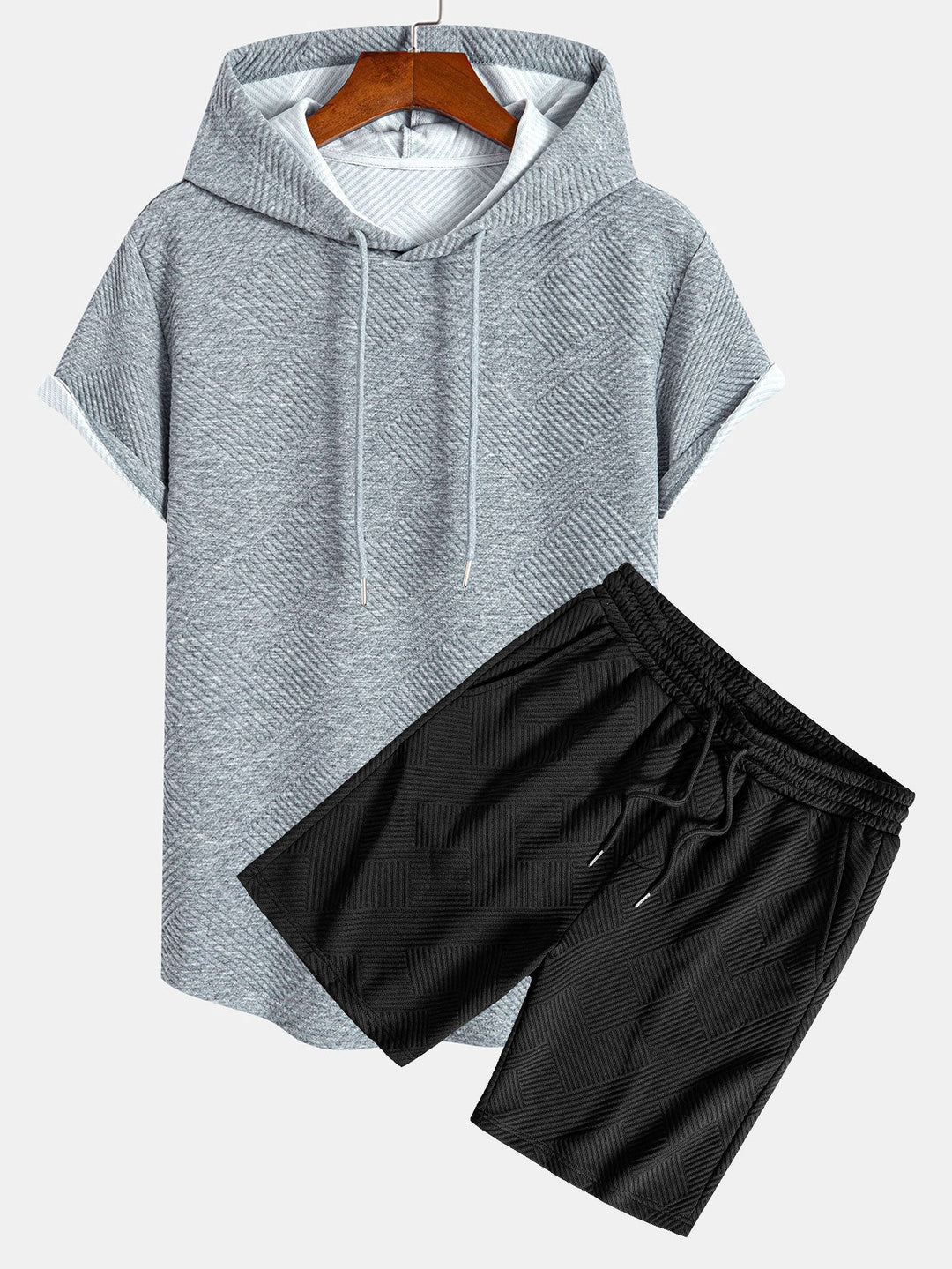 Striped Jacquard Hooded T-Shirt & Striped Jacquard Shorts