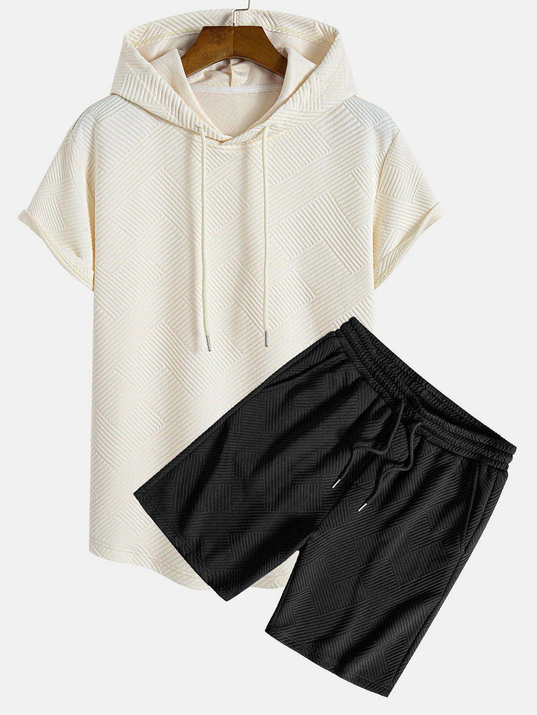 Striped Jacquard Hooded T-Shirt & Striped Jacquard Shorts