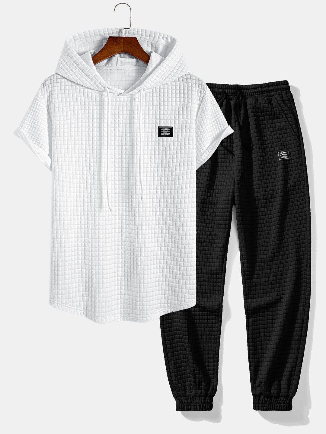 Wafel Hoody Boog Hem T-Shirt & Jogger Broek