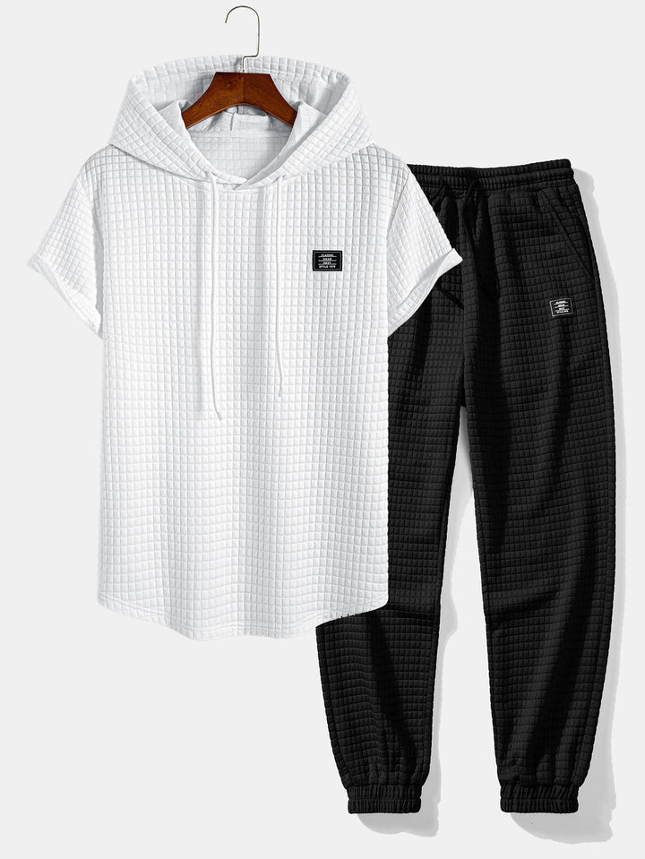 Wafel Hoody Boog Hem T-Shirt & Jogger Broek