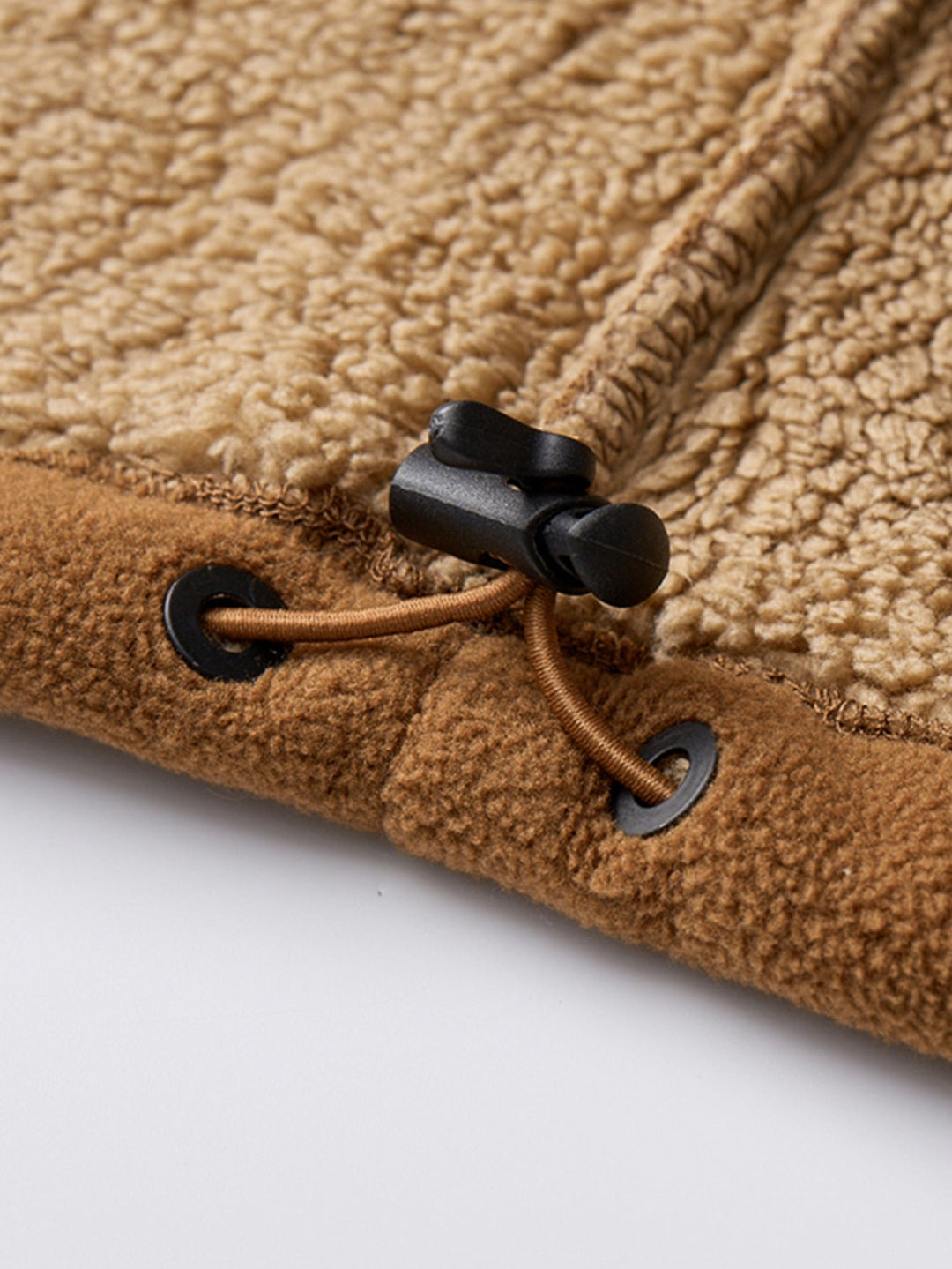 Teddy-lined polar fleece jacket with zipper and stand-up collar