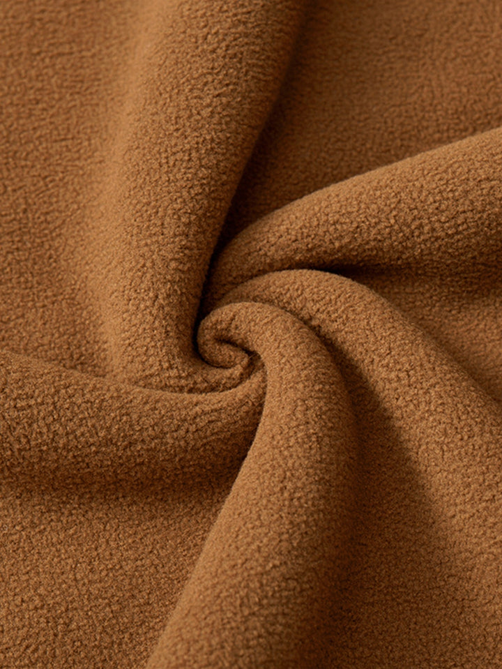 Teddy-lined polar fleece jacket with zipper and stand-up collar