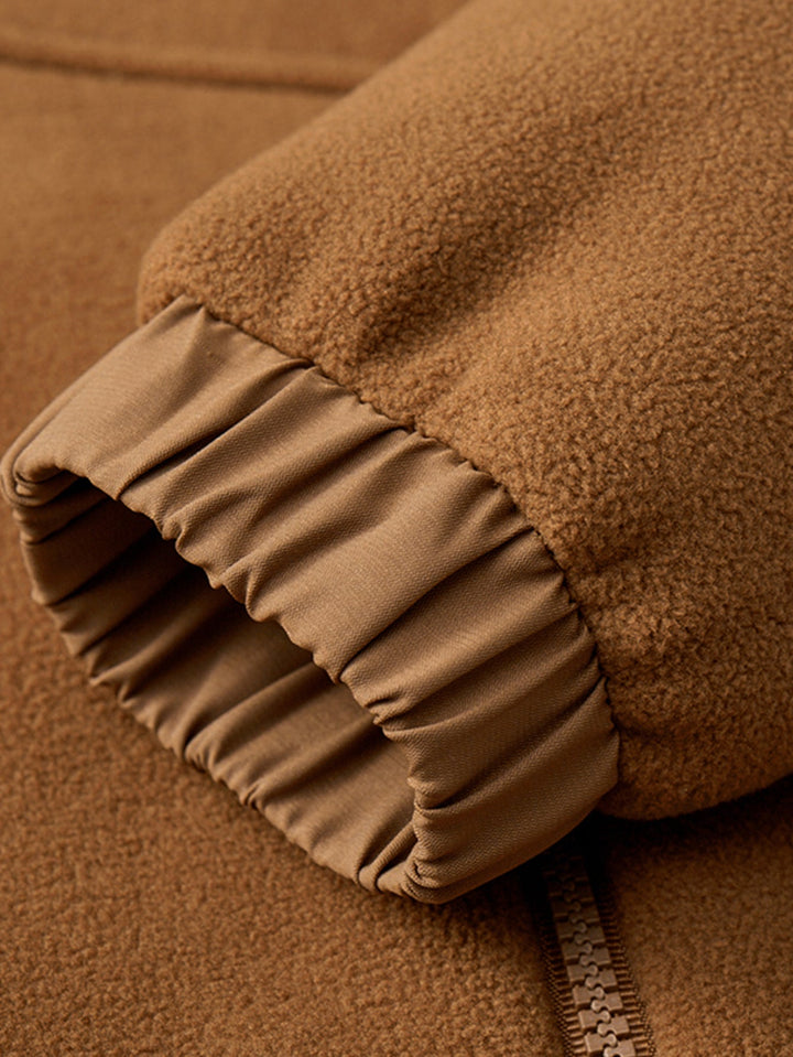 Teddy-lined polar fleece jacket with hood