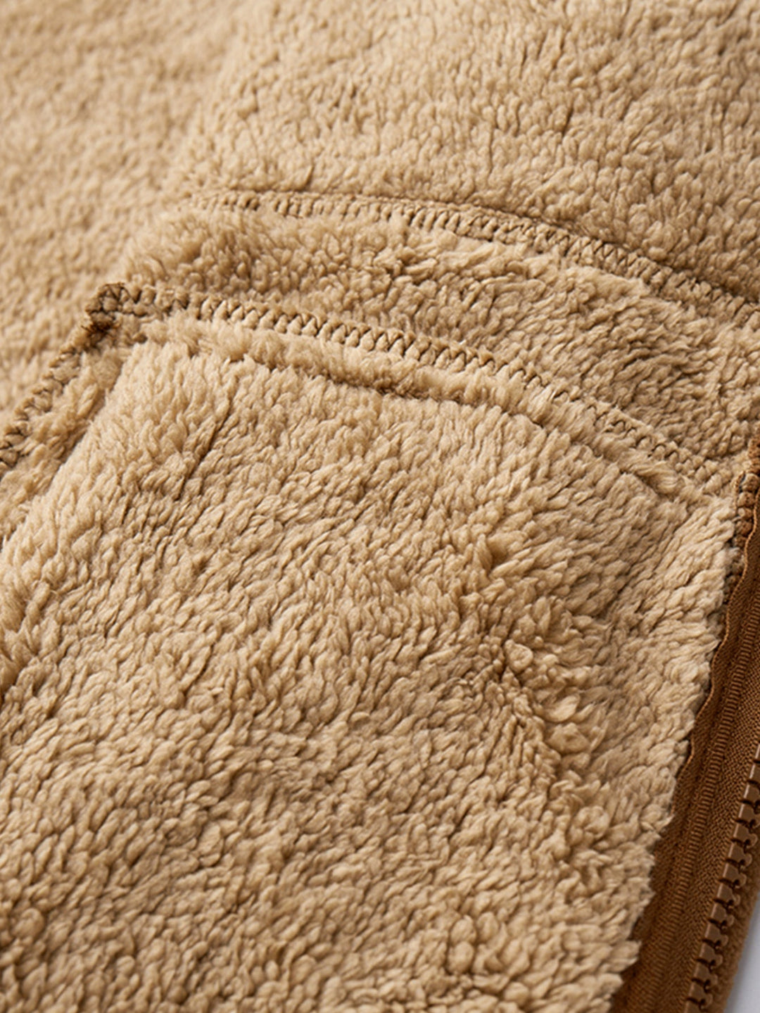 Teddy-lined polar fleece jacket with hood