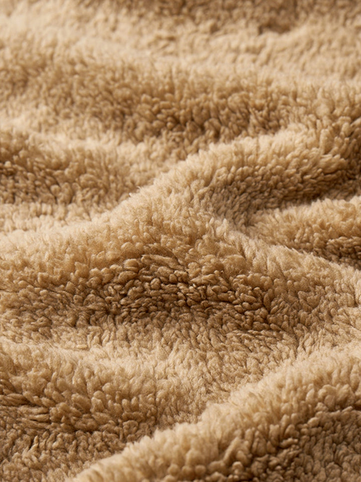 Teddy-lined polar fleece jacket with hood