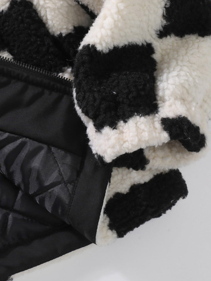 Teddy Fleece Checkered Jacket