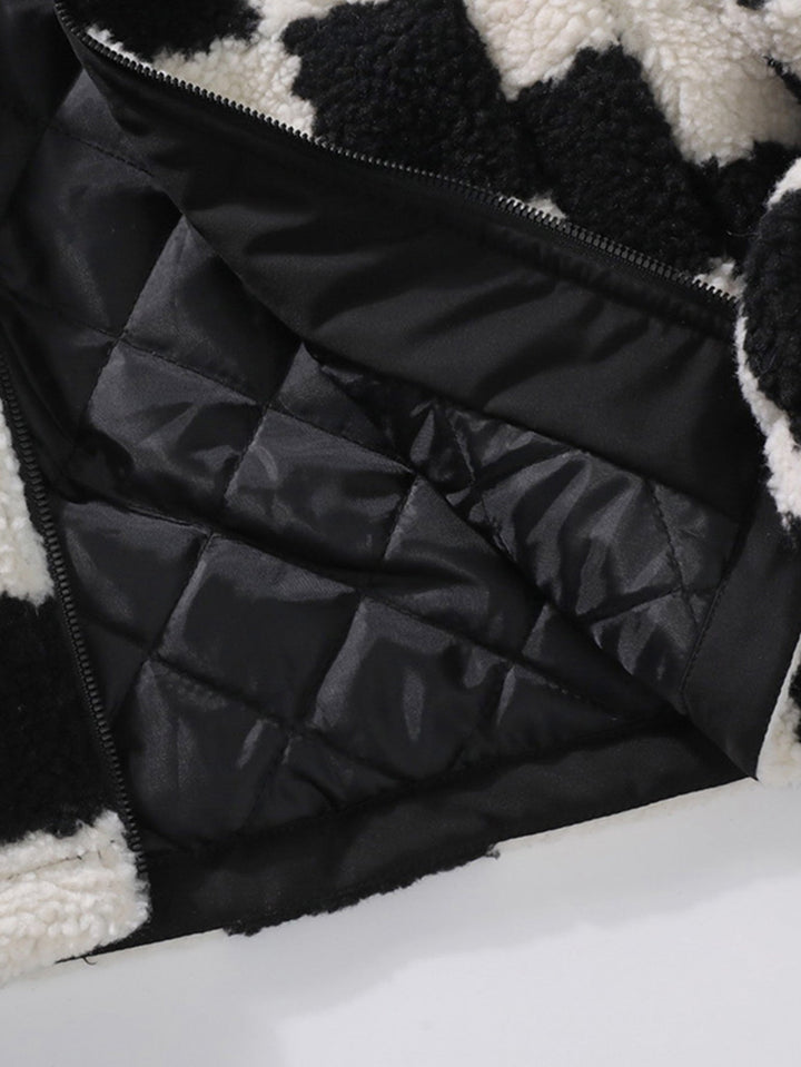 Teddy Fleece Checkered Jacket