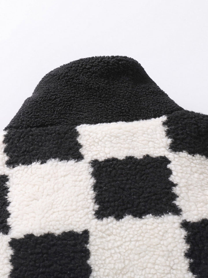 Teddy Fleece Checkered Jacket
